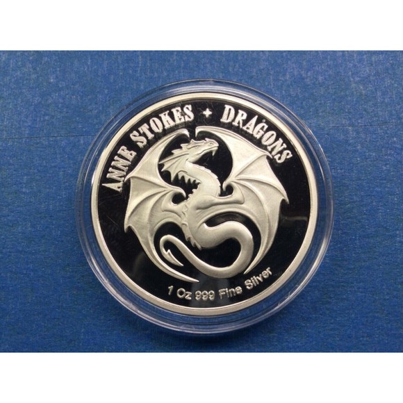 Anne Stokes Friend or Foe Dragon 1oz .999 SilverProof  COA  Limited Mintage 3000 - Picture 2 of 3